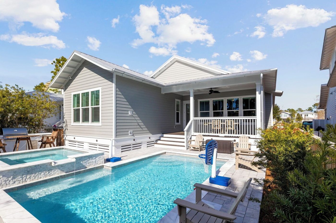 Pool and spa at the CRF vacation rental in NatureWalk at Seagrove, Santa Rosa Beach, Florida